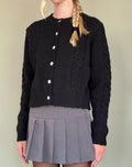 Abelia Cable Knit Cardigan in Black