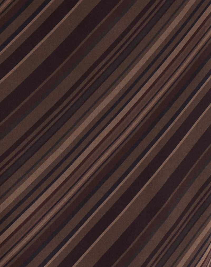 Abetzi Midi Skirt in Chiffon Mix Brown Stripe