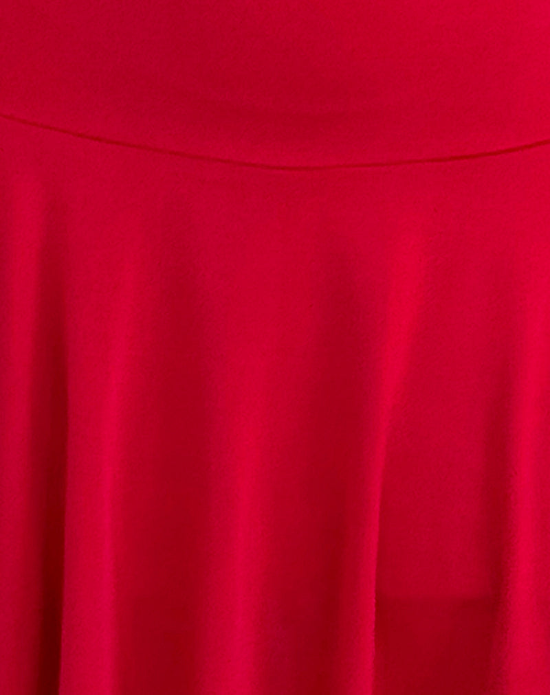 Abreille Open Back Mini Dress in Slinky Red