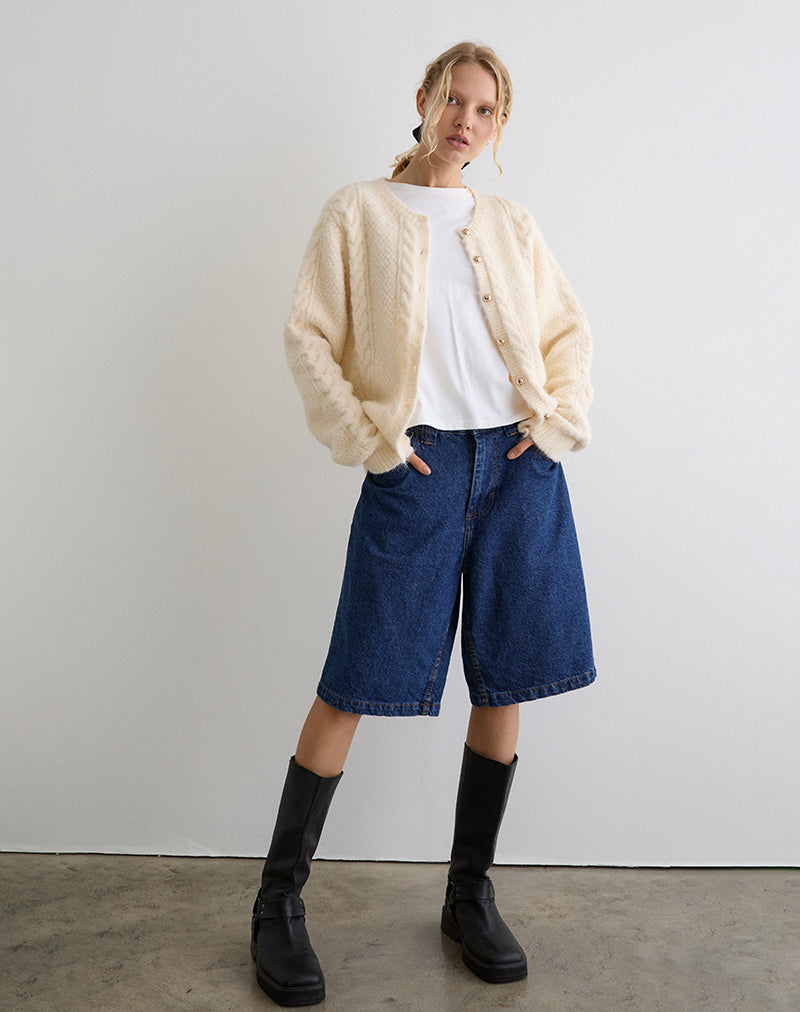 Aceso Cardigan in Brush Knit Ivory