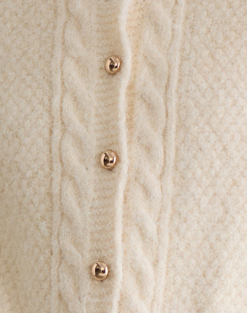 Aceso Cardigan in Brush Knit Ivory