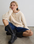Aceso Cardigan in Brush Knit Ivory