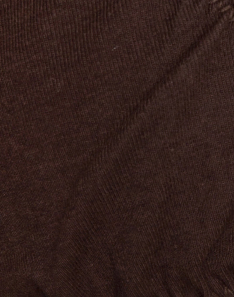 Laina Bra in Jersey Chocolate with Pink Bow