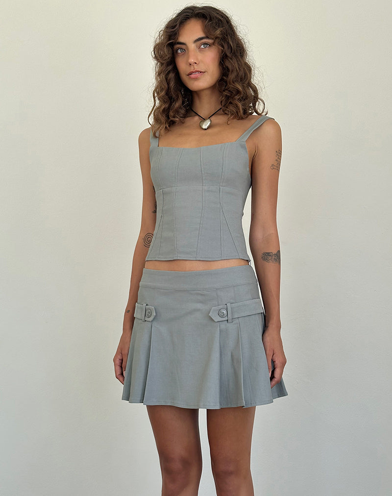 Ailsa Tie Back Top in Grey