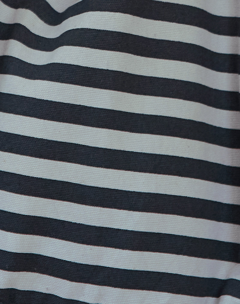 Aimi Bag in Grey and Black Stripe