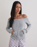 Airazo Bardot Sweater in Grey Marl