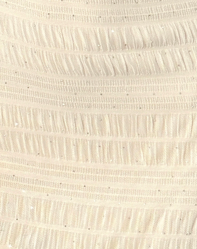 Akaira Mini Dress in Sequin Mesh Ivory