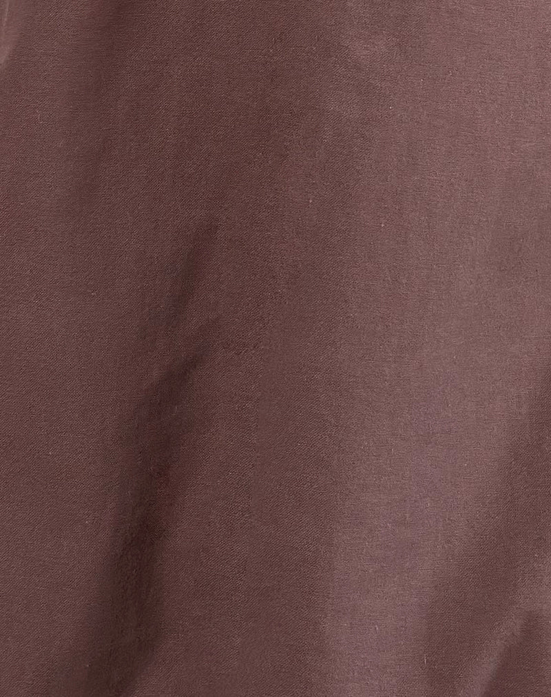 Alcinder Linen Mini Dress in Deep Taupe