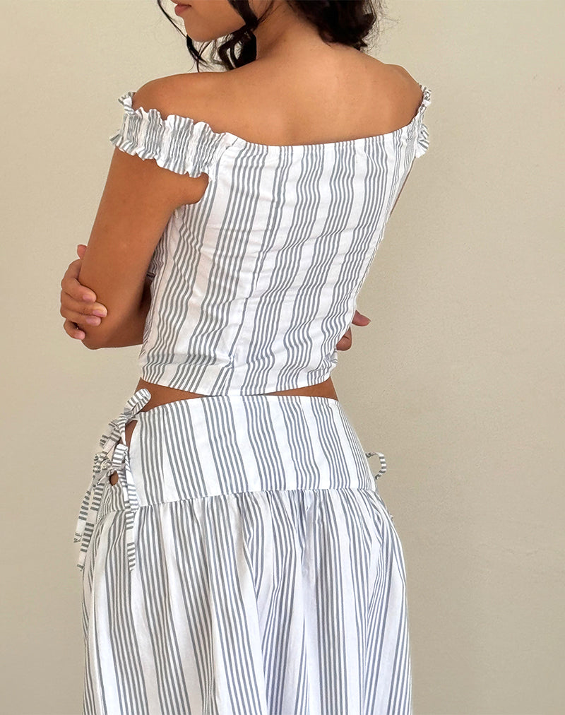 Alderidge Top in Vertical Grey Stripe