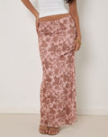 Alfreda Maxi Skirt in Neutral Floral Print