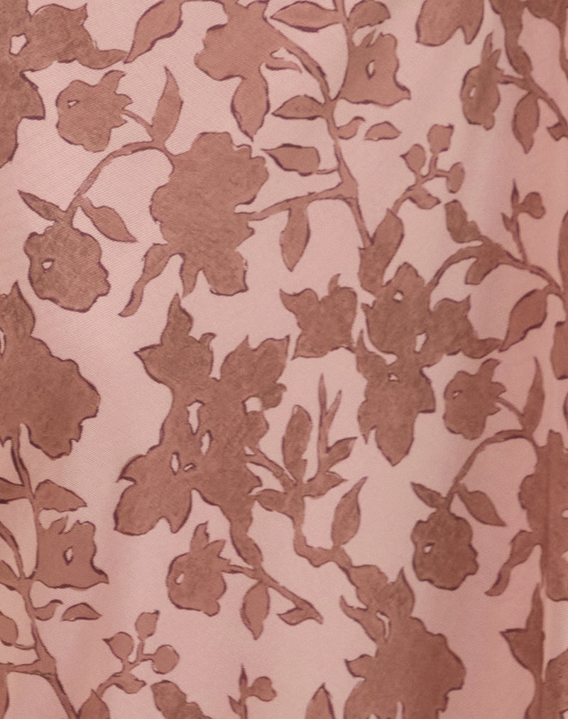 Alfreda Maxi Skirt in Neutral Floral Print