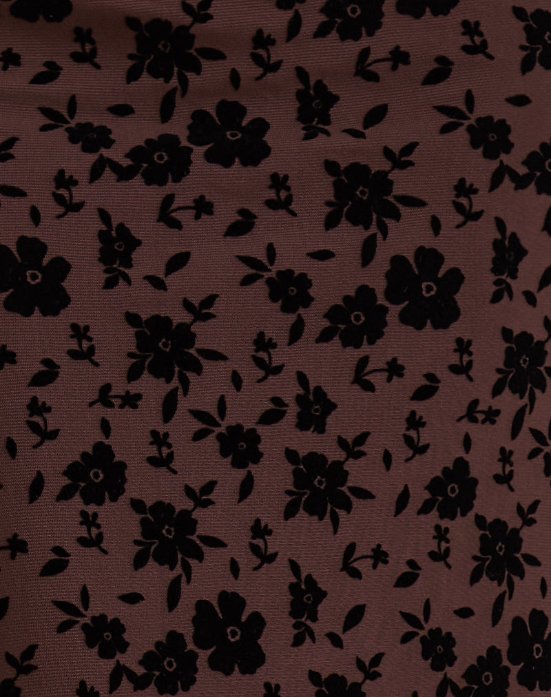 Alfreda Maxi Skirt in Garden Floral Brown