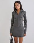 Alika Long Sleeve Top in Tailoring Slate Grey