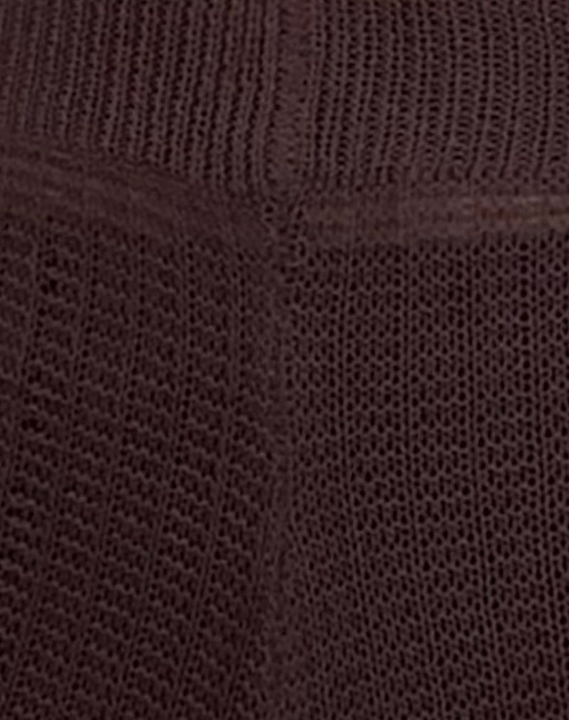 Alina Micro Short in Wide Rib Knit Brown