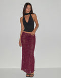 Alphia Maxi Skirt in Sequin Knit Burgundy