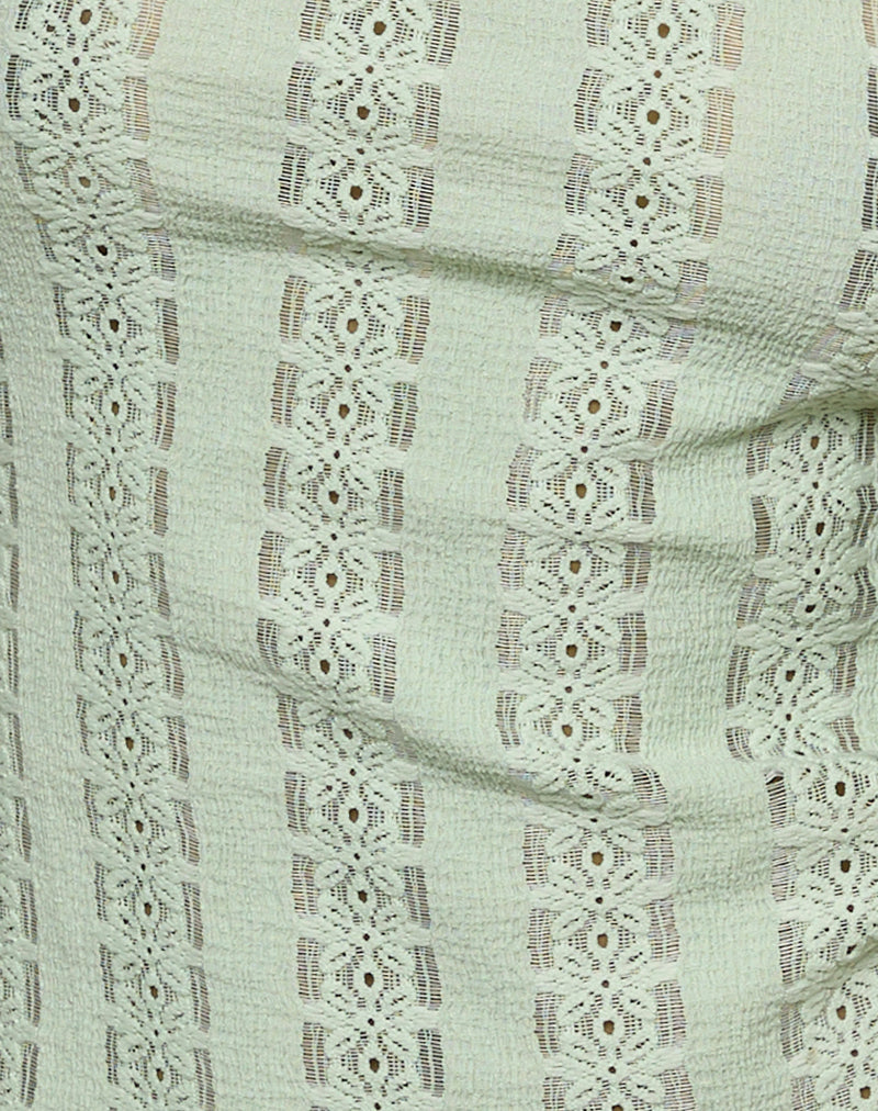 Aluca Cami Top in Broderie Flower Lace Mint