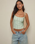 Aluca Cami Top in Broderie Flower Lace Mint