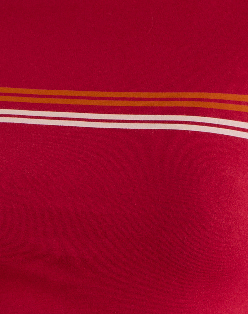 Amabon Long Sleeve Top in Adrenaline Red Stripe