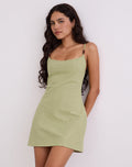 Ambra Scoop Mini Dress in Sage Green
