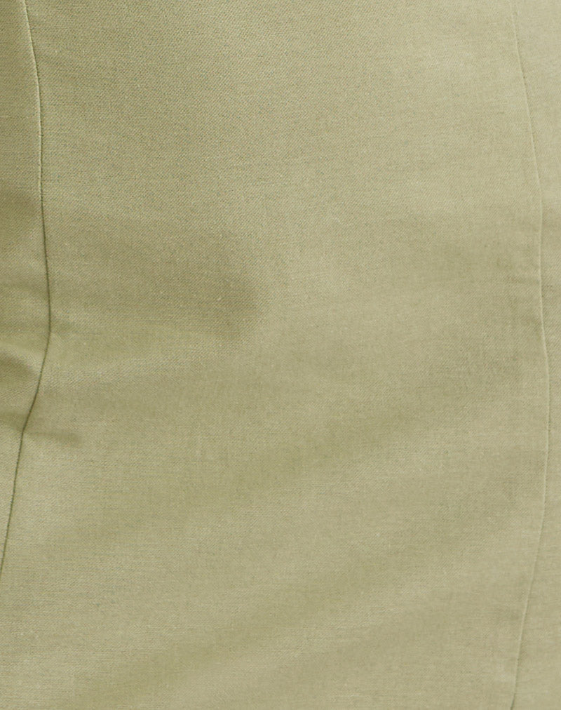 Ambra Scoop Mini Dress in Sage Green