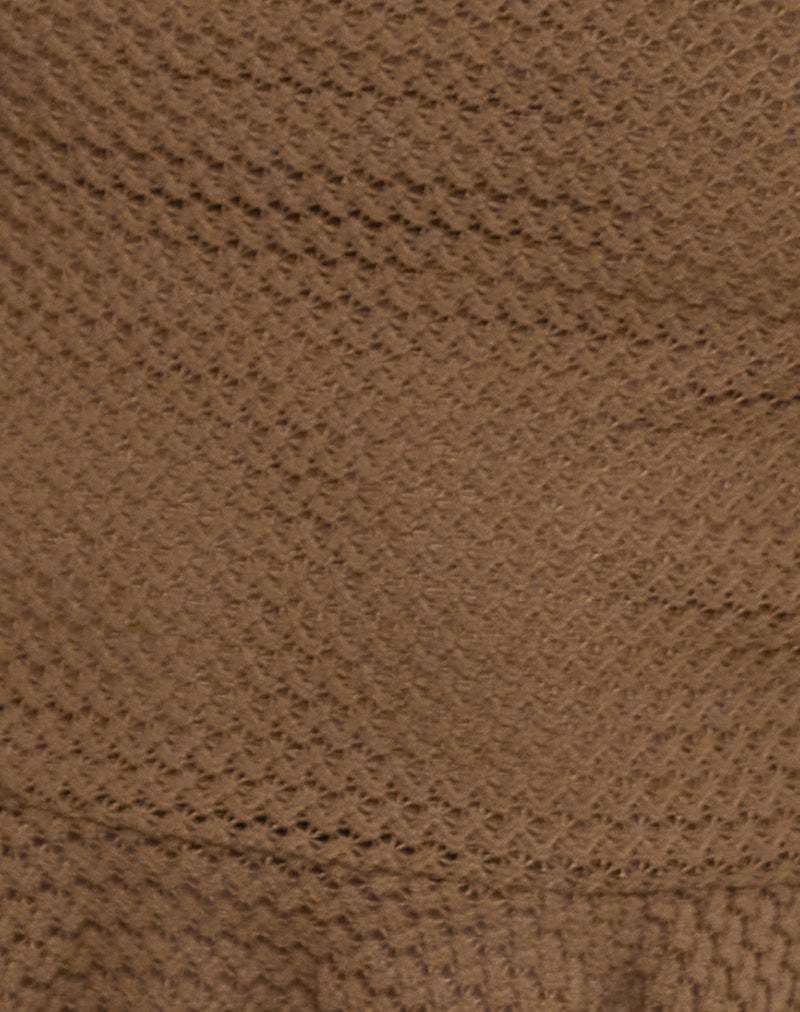 Analu Cami Top in Brown with Beaded Straps