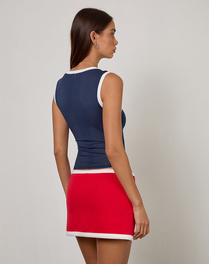 Andeci Sport Skort in Red with White Binding