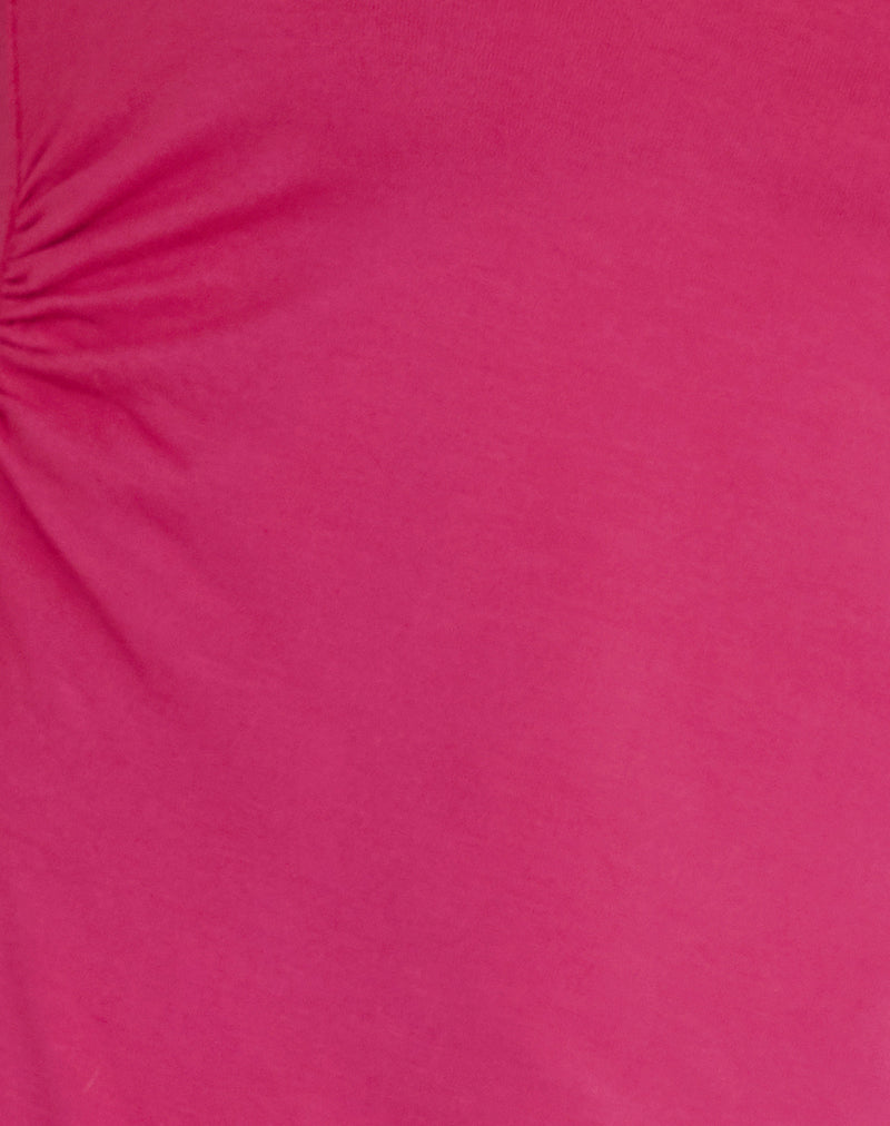Aravie Ruched Bandeau Top in Fandango Pink