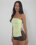Aravie Ruched Bandeau Top in Pistachio
