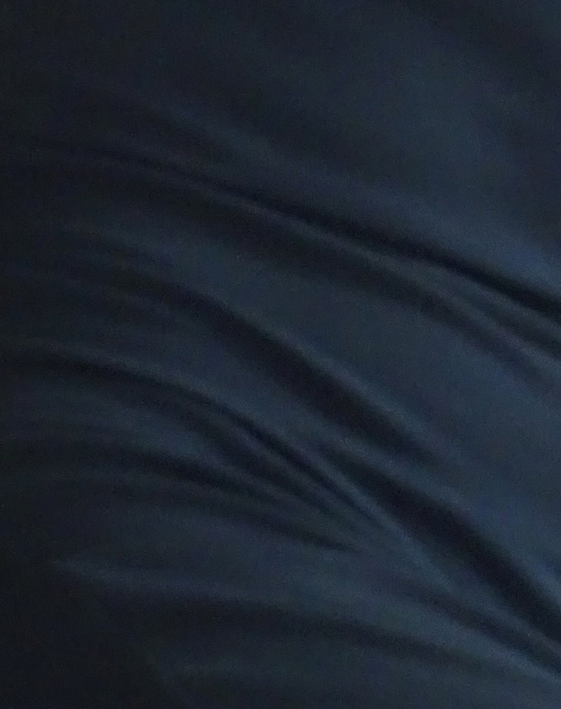 Ardita Asymmetrical Rib Knit Maxi Dress in Black