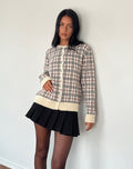 Arlene Cardigan in Checked Knit Cream