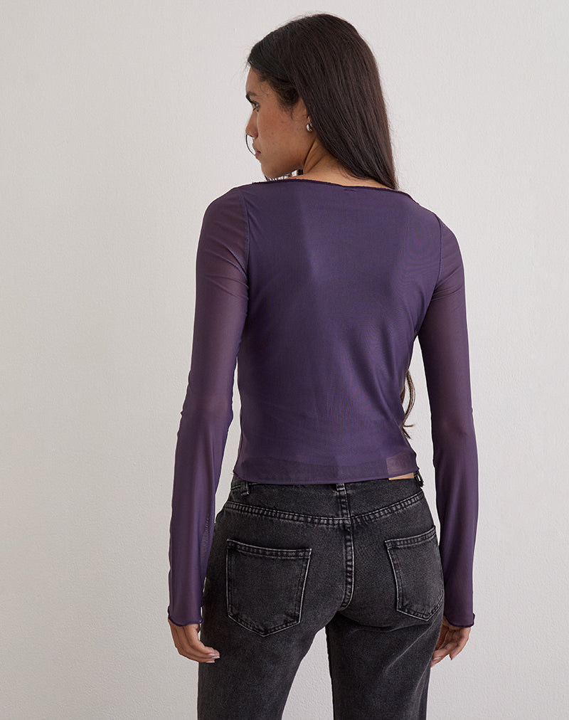 Armali Long Sleeve Top in Vibrant Orchid Purple