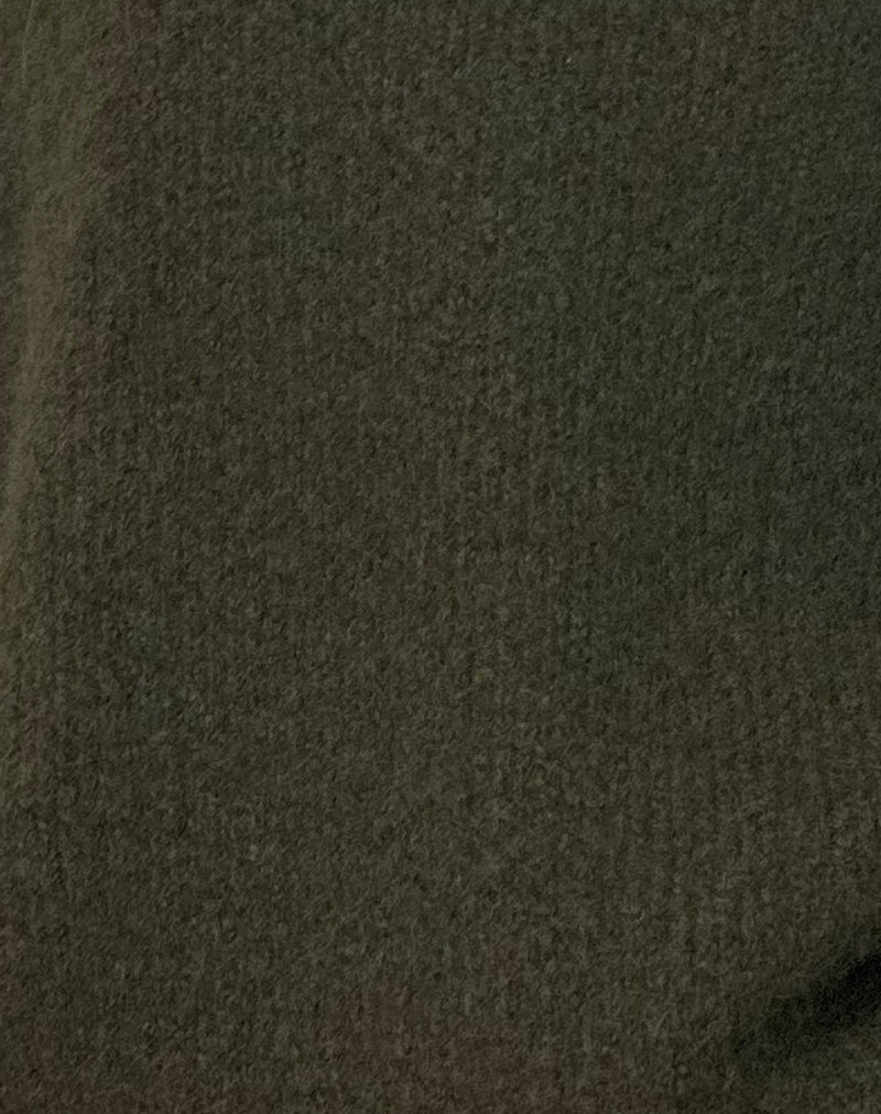 Asato Chunky V Neck Jumper in Brushed Khaki
