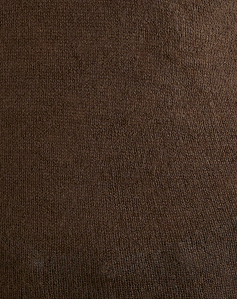 Ashla Top in Sheer Knit Dark Chocolate