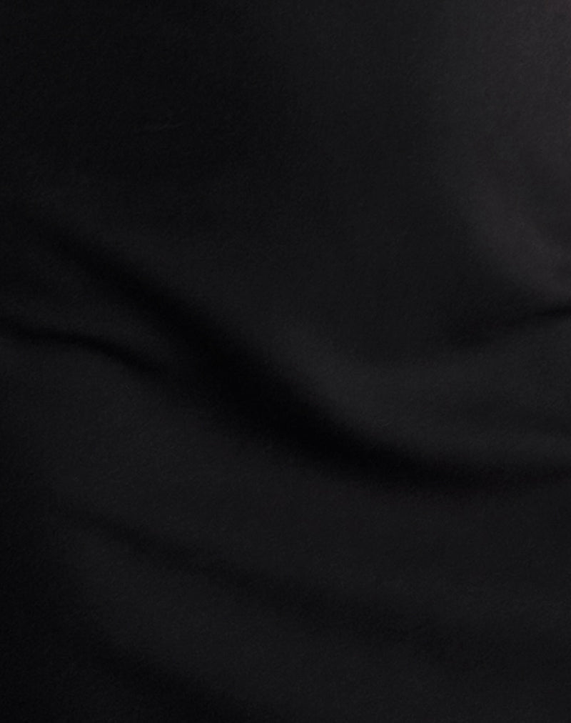 Asinel Mini Dress in Black with Ivory Bow