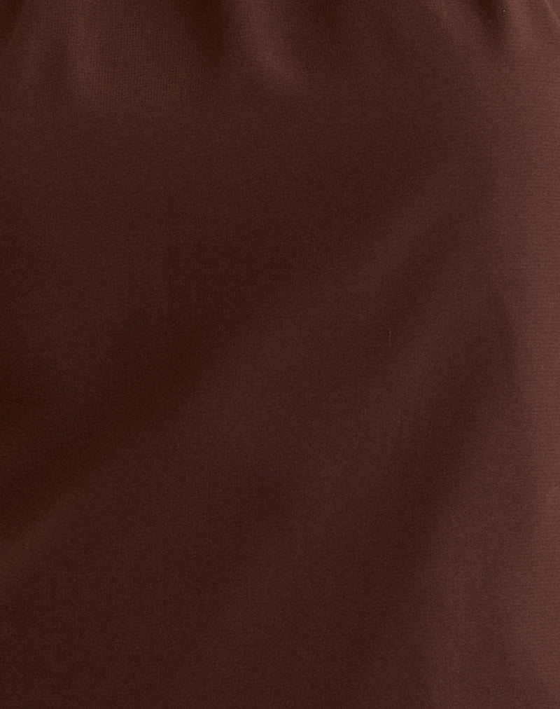 Astina Halterneck Top in Chiffon Brown