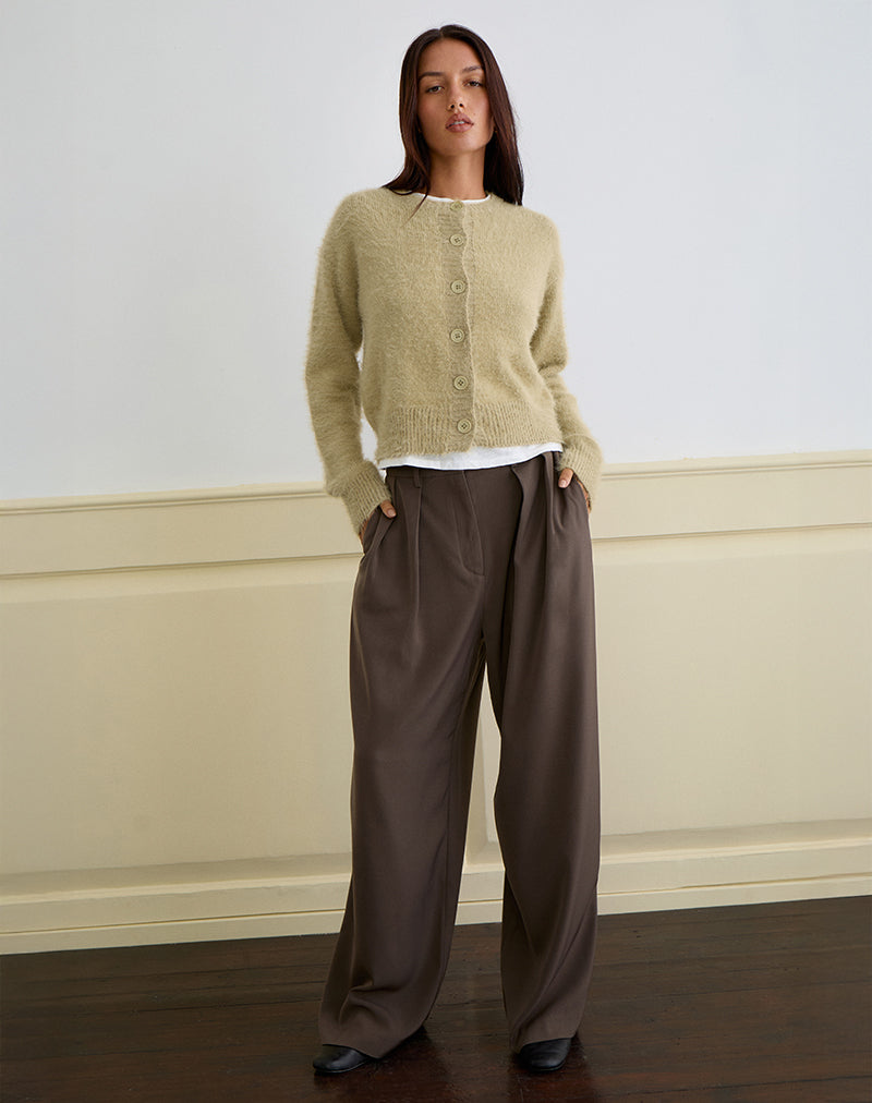 Audrina Cardigan in Fluffy Knit Sage