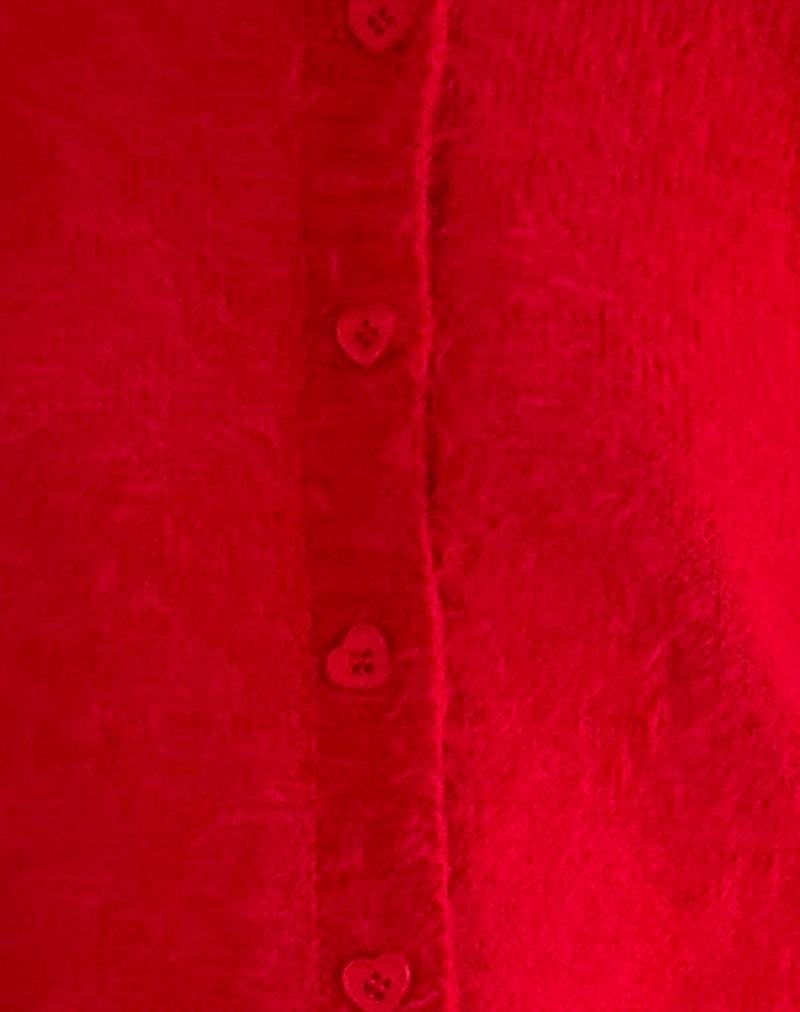 Audrina Cardigan in Fluffy Red