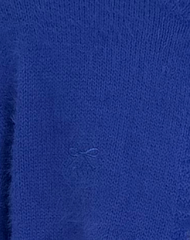 Audrina Cardigan in Fluffy Cobalt Blue