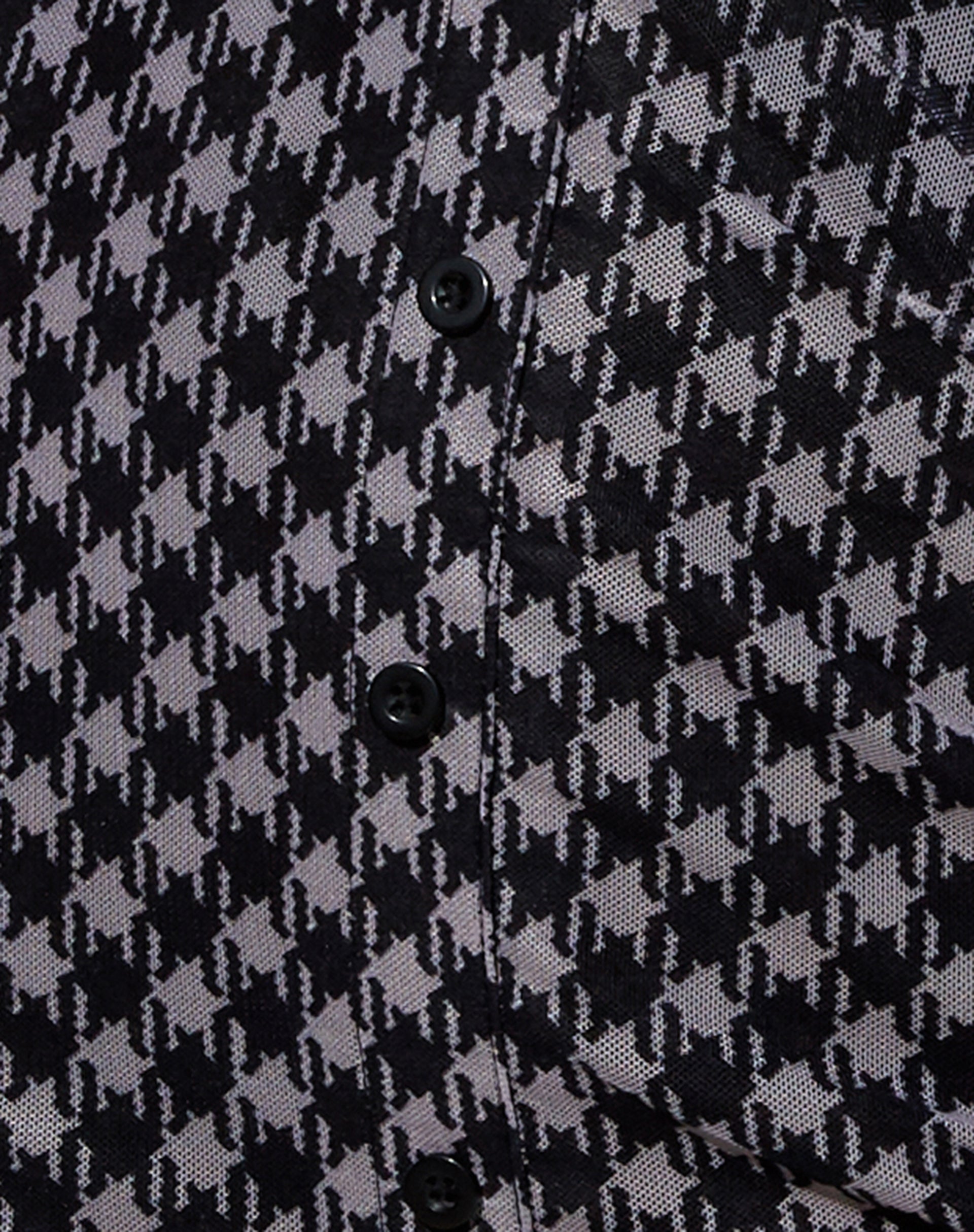 Avaya Dress in Mesh Diagonal Dogtooth Black and Tan