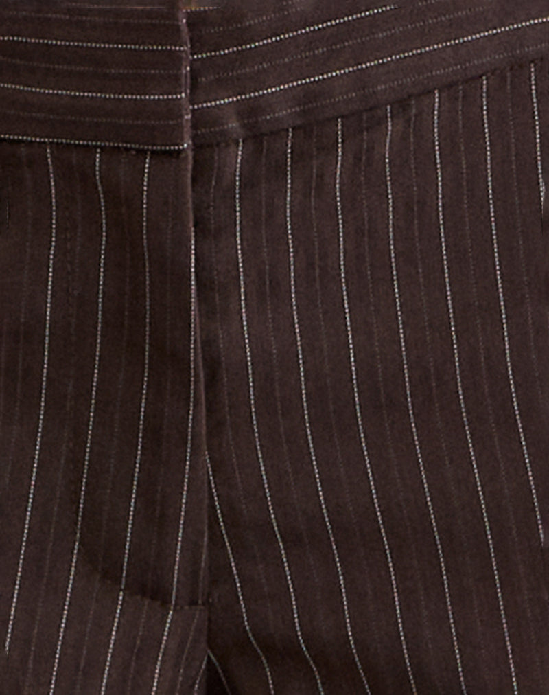 Ganta Slim Trouser in Stripe Chocolate Brown