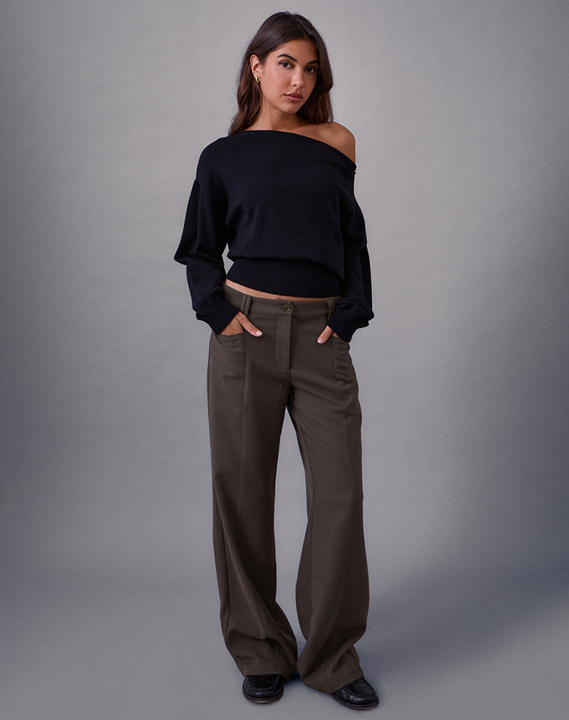 Avina Trouser in Tailoring Dark Olive