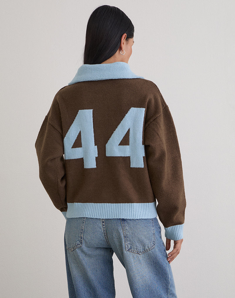 Ayamu Zip Jumper in Knit Brown