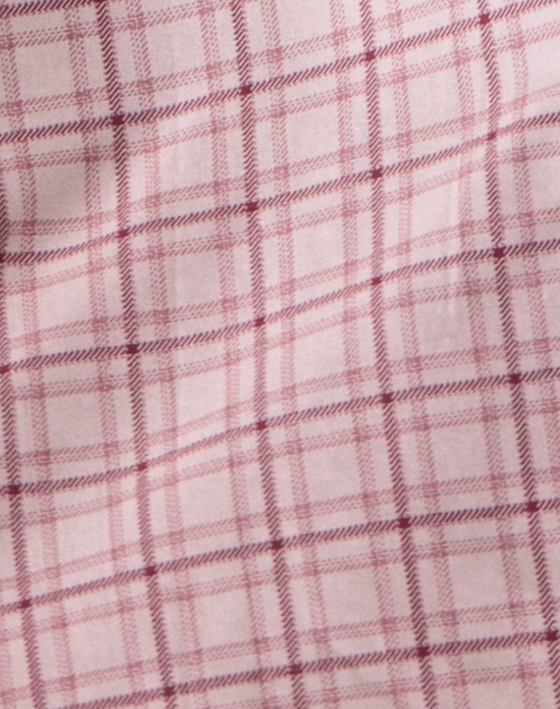 Ayana Backless Mini Dress in Basic Tartan Pink