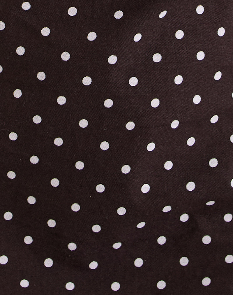 Ayana Open Back Mini Dress in Medium Polka Brown