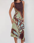 Aysun Midi Dress in Lumen Mesh Brown