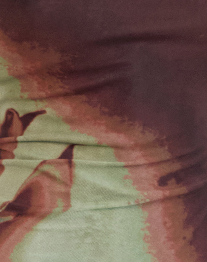 Aysun Midi Dress in Lumen Mesh Brown