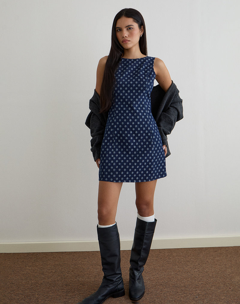Ayura Dress in Polka Chambray Indigo