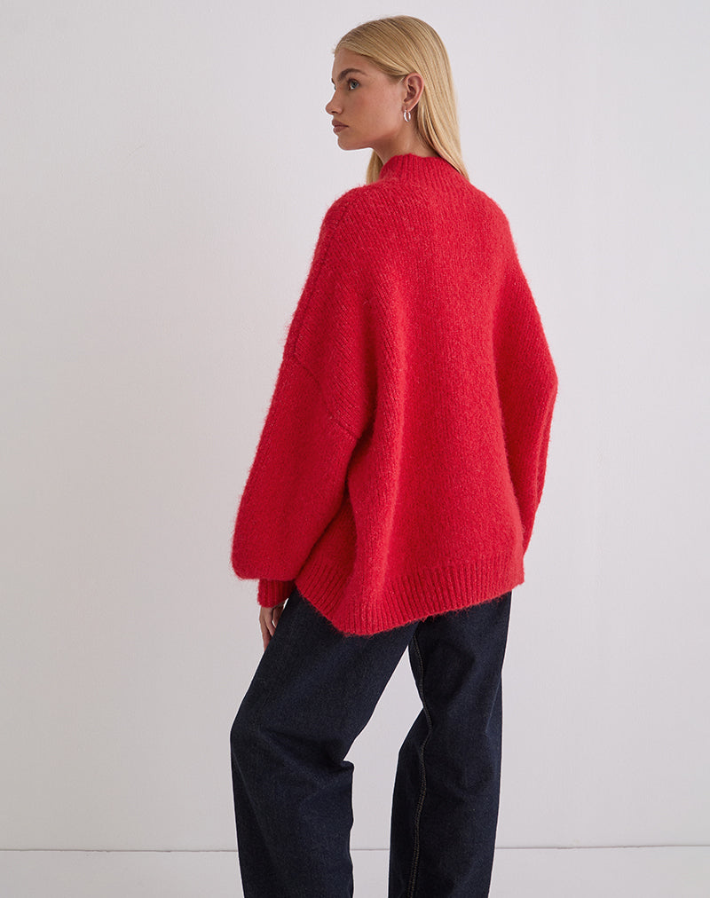 Amato Oversized Jumper in Red