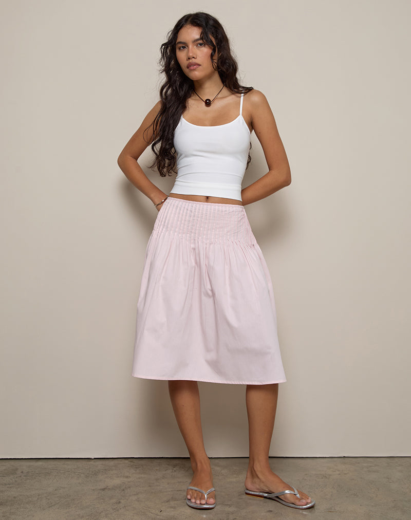 Asada Midi Skirt in Light Pink