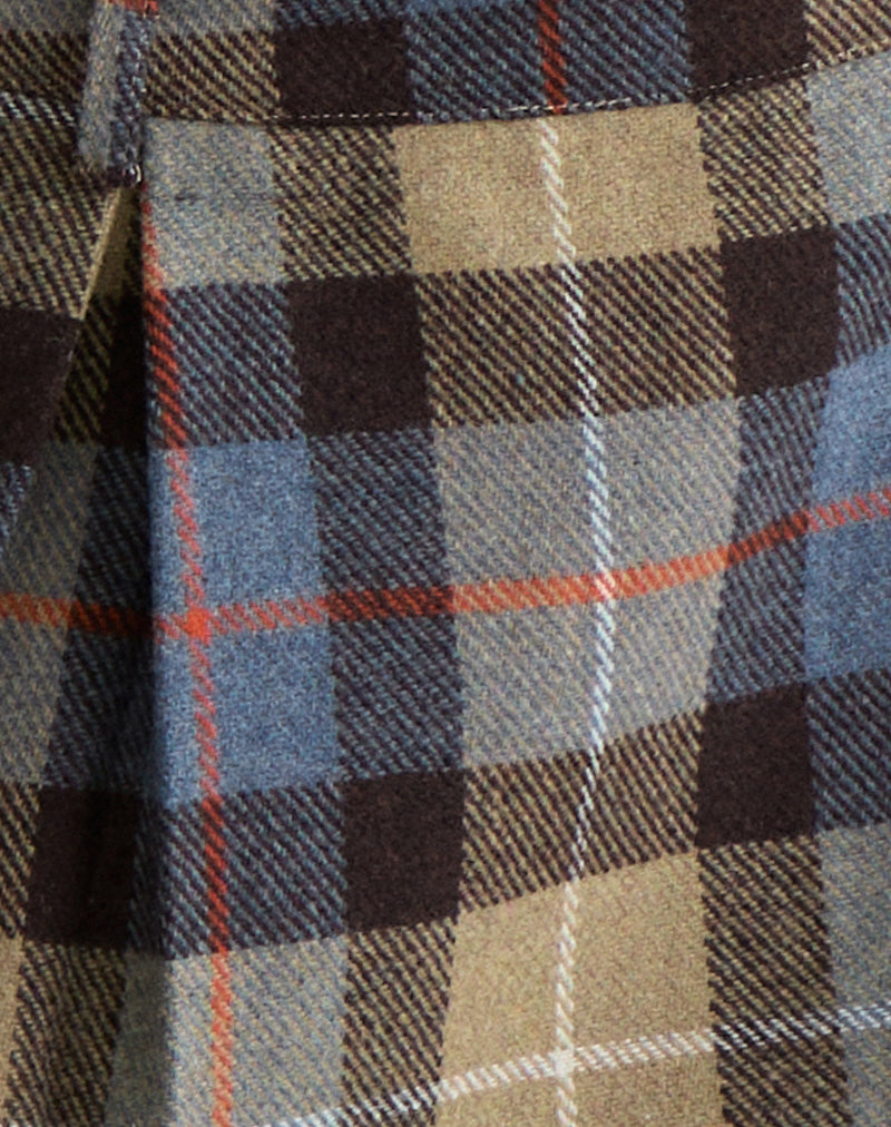 Badzlin Mini Skirt in Tartan Blue and Brown